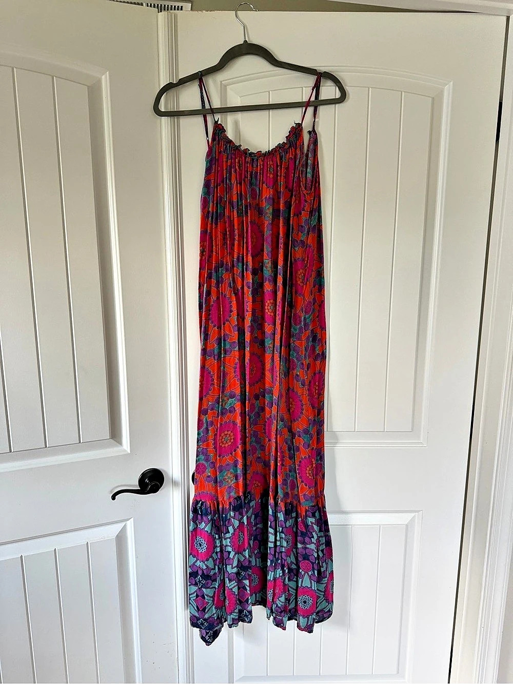 Anthropologie Sundrenched Maxi Dress Floral Pink & Blue